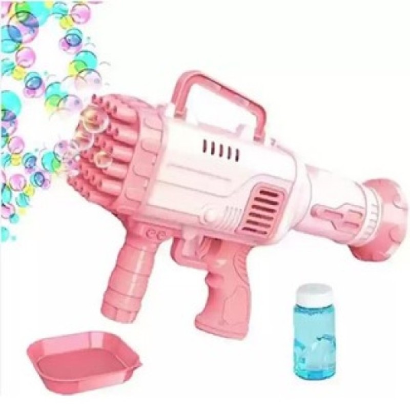 32 Hole Bubbles Gun Kids Toy Rocket Soap Bubble Machine Guns Automatic Blower Portable Pomperos with Light Toy for Children Gift - Alternate view 3 showing  color