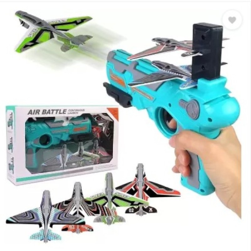 BABA Kids Flying Airplane Toy for 4-8 Years Kids Toys for Kids Ages 4-8 Airplane with Foam Plane, Boys Age 4-8 with One-Click Ejection Airplane Game, Gifts for 4-8 Years Old Boys (Multicolor) - Alternate view 2 showing  color