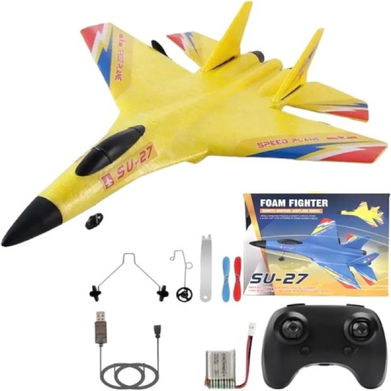 Rechargeable Remote Control Airplane for Kids Adults - Main view showing full design