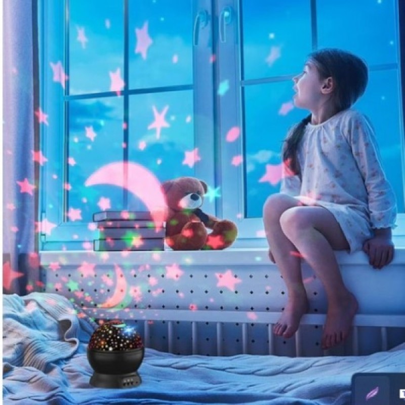 Star Master Dream Rotating Projection Lamp - Table Lamp - Alternate view 1 showing  color